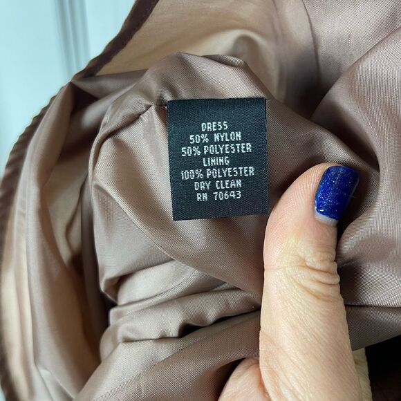 Jessica Howard Pretty Woman Fit & Flare Polka Dot Midi Dress 8P Cocktail Brown - Picture 8 of 11